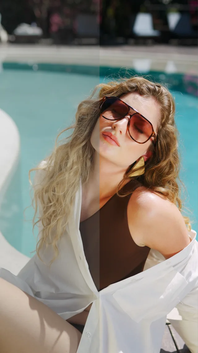 Comparativo antes e depois do Look 01