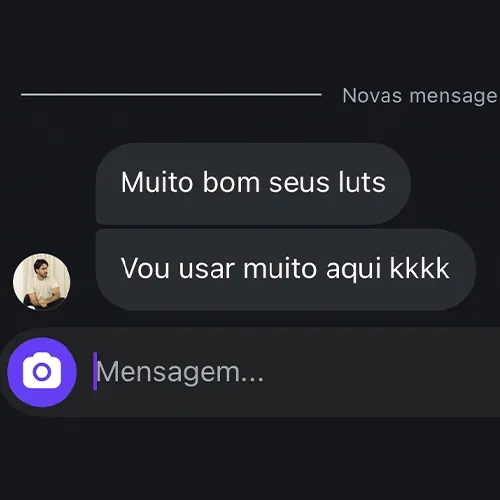 Cliente elogia os LUTs e diz que vai usá-los muito.